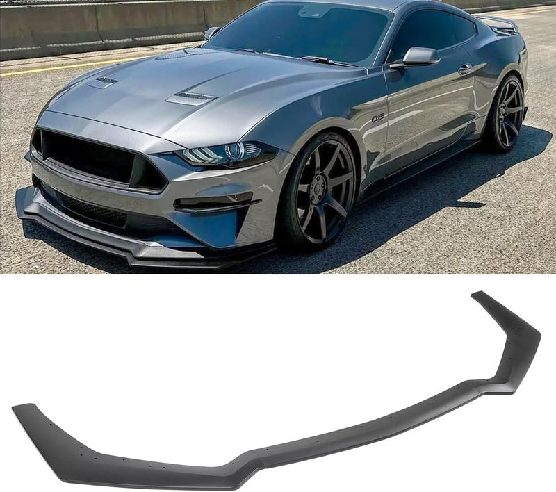 Gear Up Front Bumper Lip Spoiler for Ford Mustang GT 2018-2023 Matte Black Front Bumper Chin Splitter Diffuser Protector Guard - Image 1